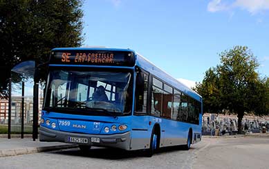 Refuerzo de autobuses en Madrid con motivo de Todos los Santos