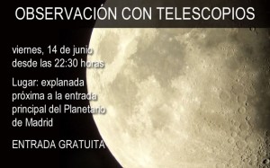 Observación con telescopios Planetario Madrid
