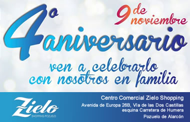 Zielo Shopping ‏Pozuelo cumple 4 años y organiza una gran fiesta el sábado 9 de noviembre